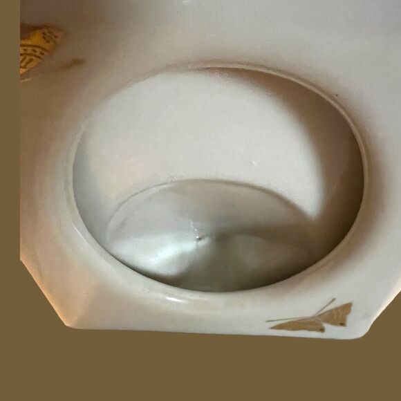 Vintage Porcelain Oval Picture Frame Gold Butterfly Cottage Treasure Masters - Picture 4 of 13